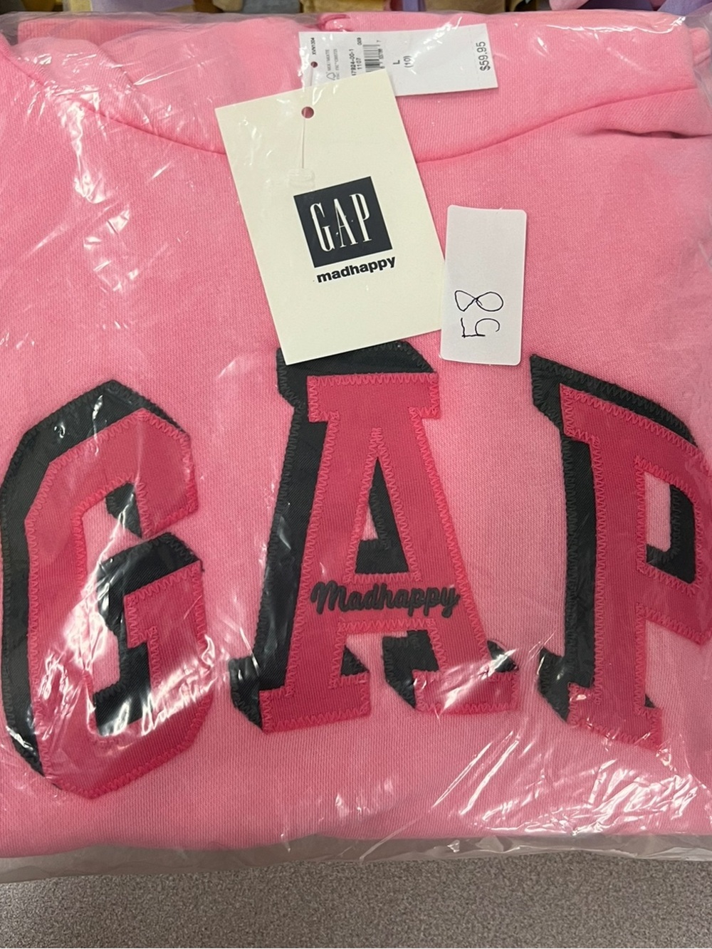 GAP X Mashable ‼️LIMITED EDITION‼️ Girls Sz 10 PINK Logo Hoodie - Picture 3 of 3